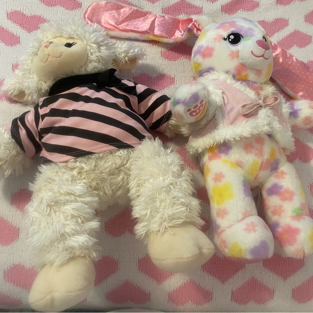 Build a bear floral bunny and lamb
